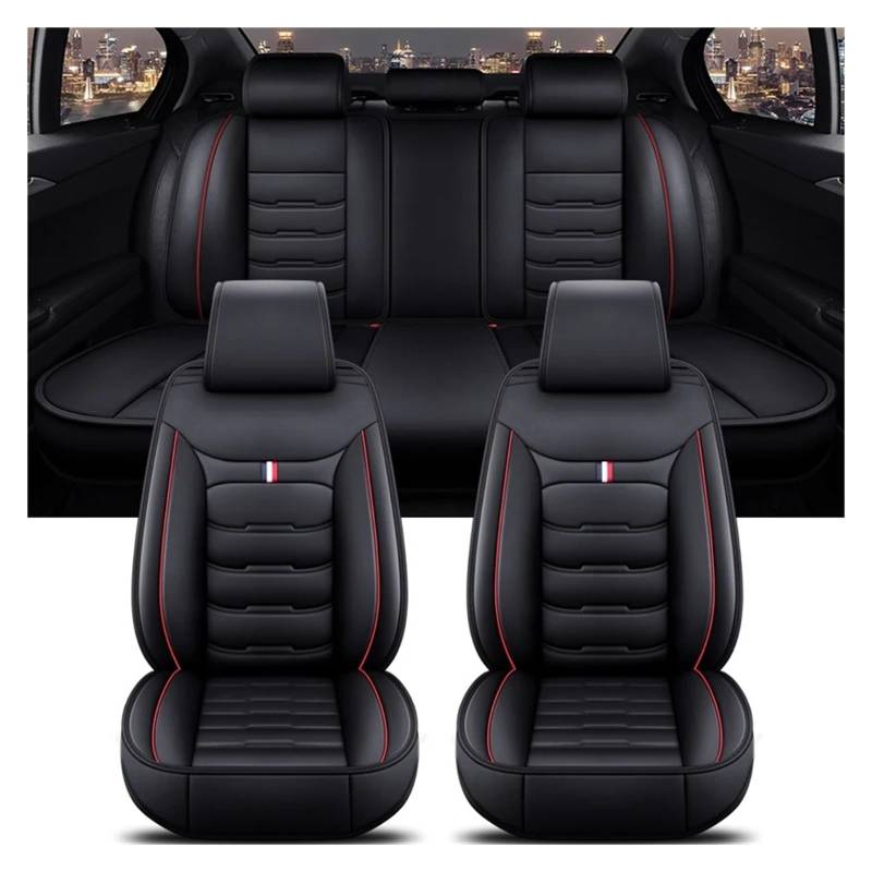 HOLIV Sitzbezüge Auto Für 1er-Serie Alle Automodelle E81 E82 E87 E88 F20 F21 F52 F40 Universeller Autositzbezug Sitzbezüge Auto Set(B-Black Red 5 Seat) von HOLIV