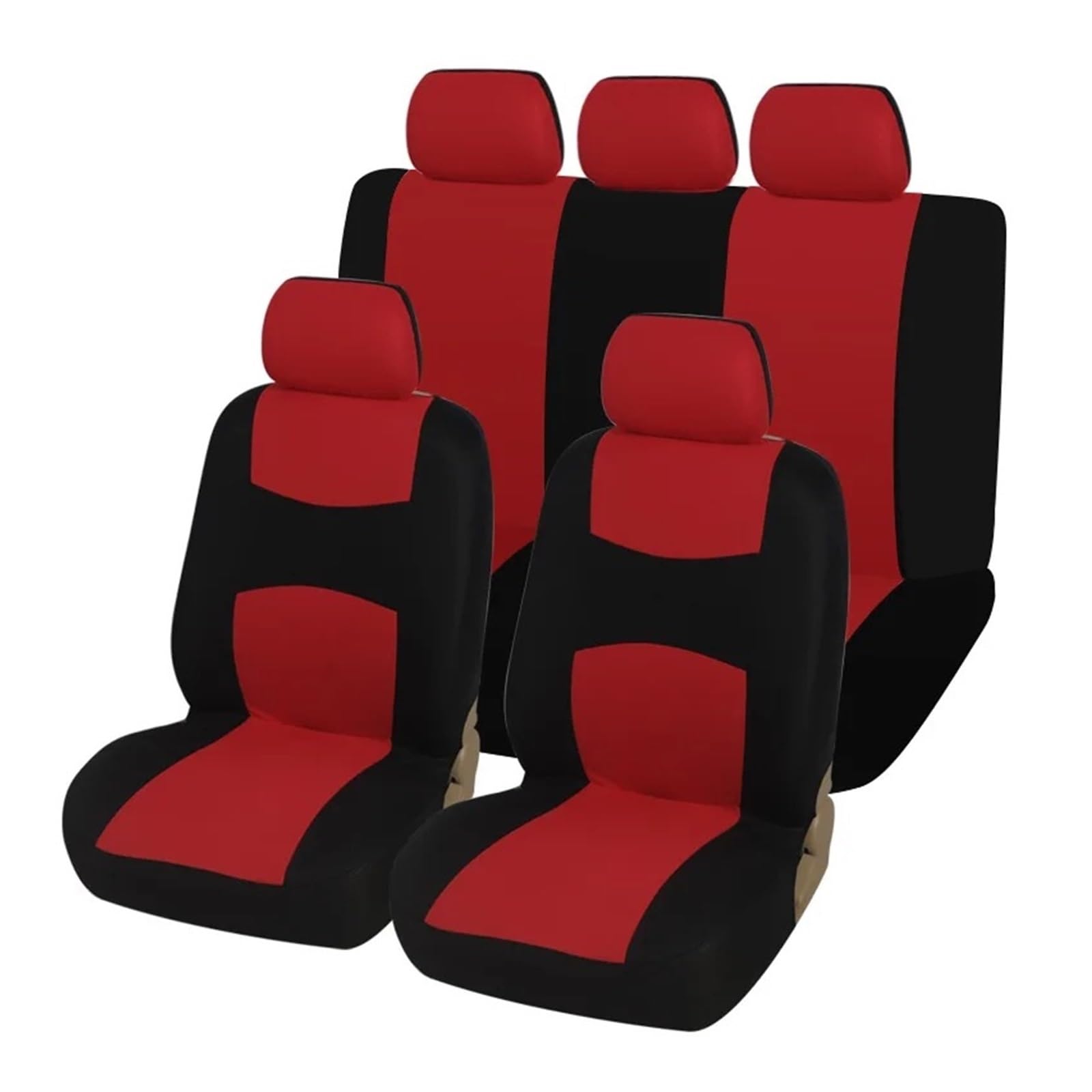 HOLIV Sitzbezüge Auto Für Chevrolet Autositzbezüge Komplettset Universal Fit Sitzschoner Autozubehör Sitzbezüge Auto Set(B-RED Full Set) von HOLIV