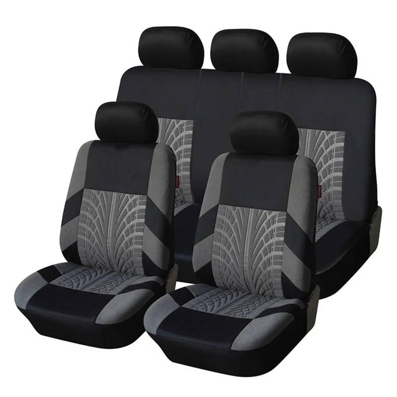 HOLIV Sitzbezüge Auto Für FIAT Autositzbezüge Komplettset Universal Fit Sitzschoner Autozubehör Sitzbezüge Auto Set(Gray Full Set) von HOLIV