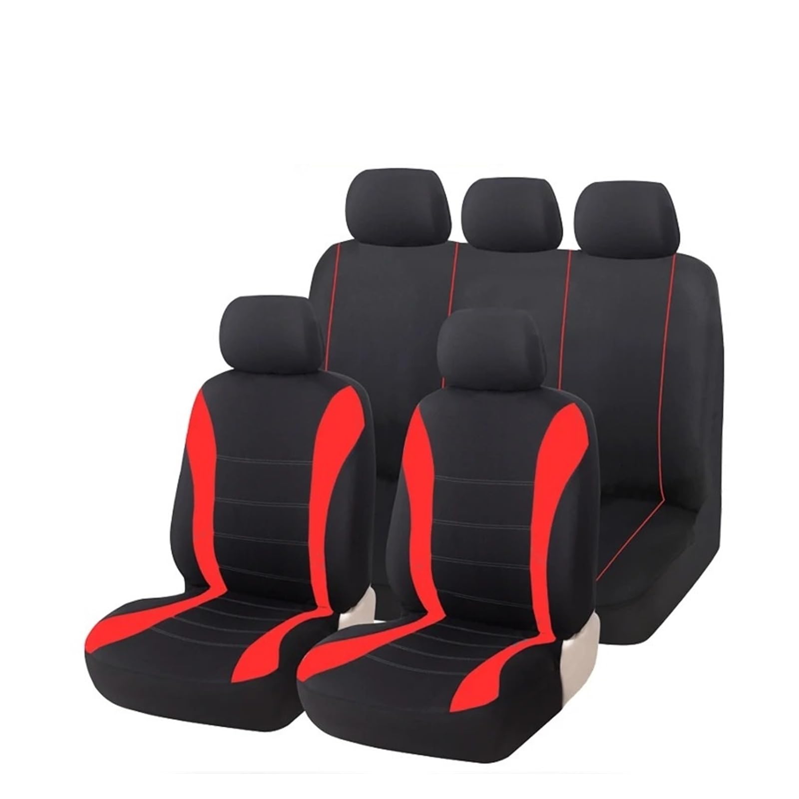 HOLIV Sitzbezüge Auto Für FIAT Für Panda Autositzbezüge Sitzbezüge Auto Set(Red Full Set) von HOLIV