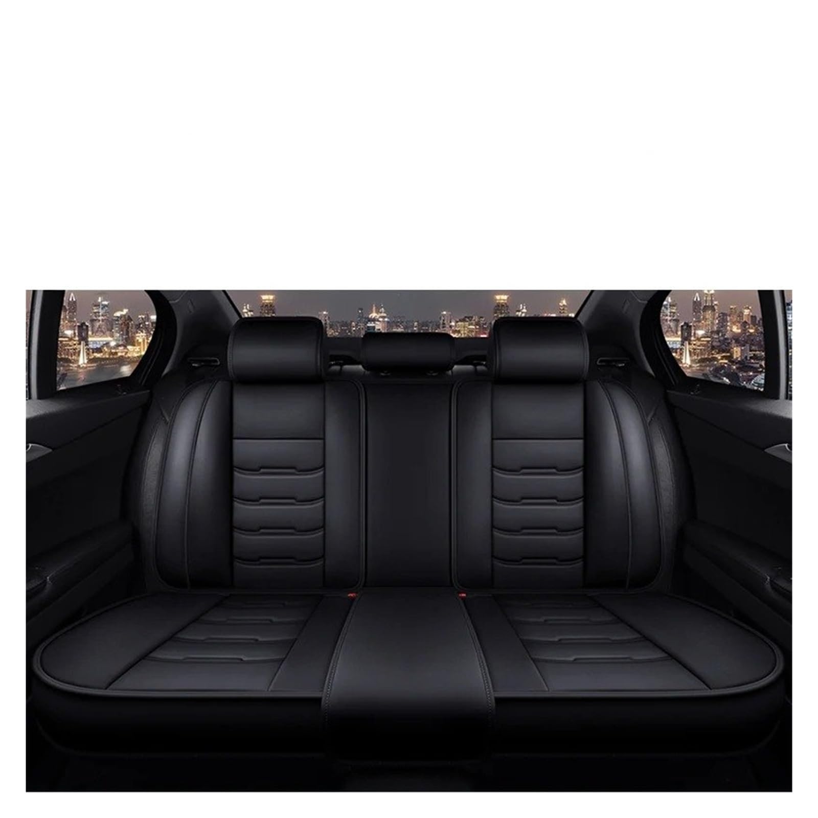 HOLIV Sitzbezüge Auto Für Jeep Alle Automodelle Für Compass Für Grand Für Cherokee Für Commander Für Wrangler JK Universeller Autositzbezug Sitzbezüge Auto Set(Black Only Back Row) von HOLIV