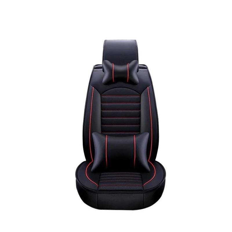 HOLIV Sitzbezüge Auto Für Saab 95 93 Leder Universal Autositzbezüge Auto-Innenausstattung Autoprodukte Innenausstattung Sitzbezüge Auto Set(1 Black red Front D) von HOLIV