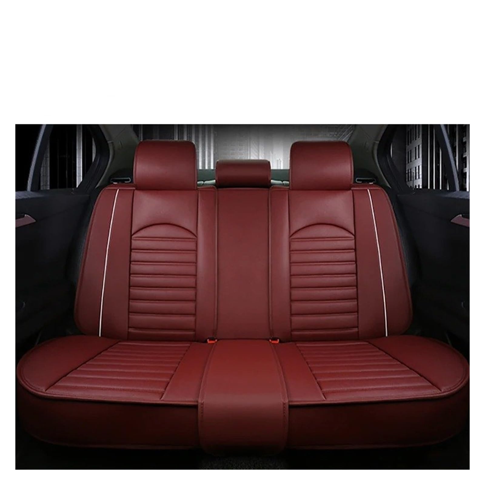 HOLIV Sitzbezüge Auto Für Saab 95 93 Leder Universal Autositzbezüge Auto-Innenausstattung Autoprodukte Innenausstattung Sitzbezüge Auto Set(1 Wine red Rear) von HOLIV