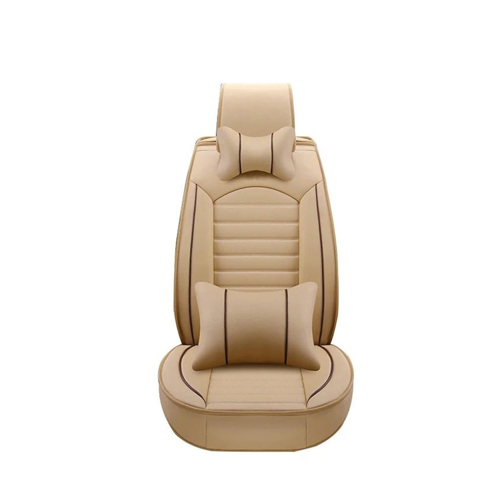 HOLIV Sitzbezüge Auto Für Saab 95 93 Leder Universal Autositzbezüge Auto-Innenausstattung Autoprodukte Innenausstattung Sitzbezüge Auto Set(1 beige Front D) von HOLIV