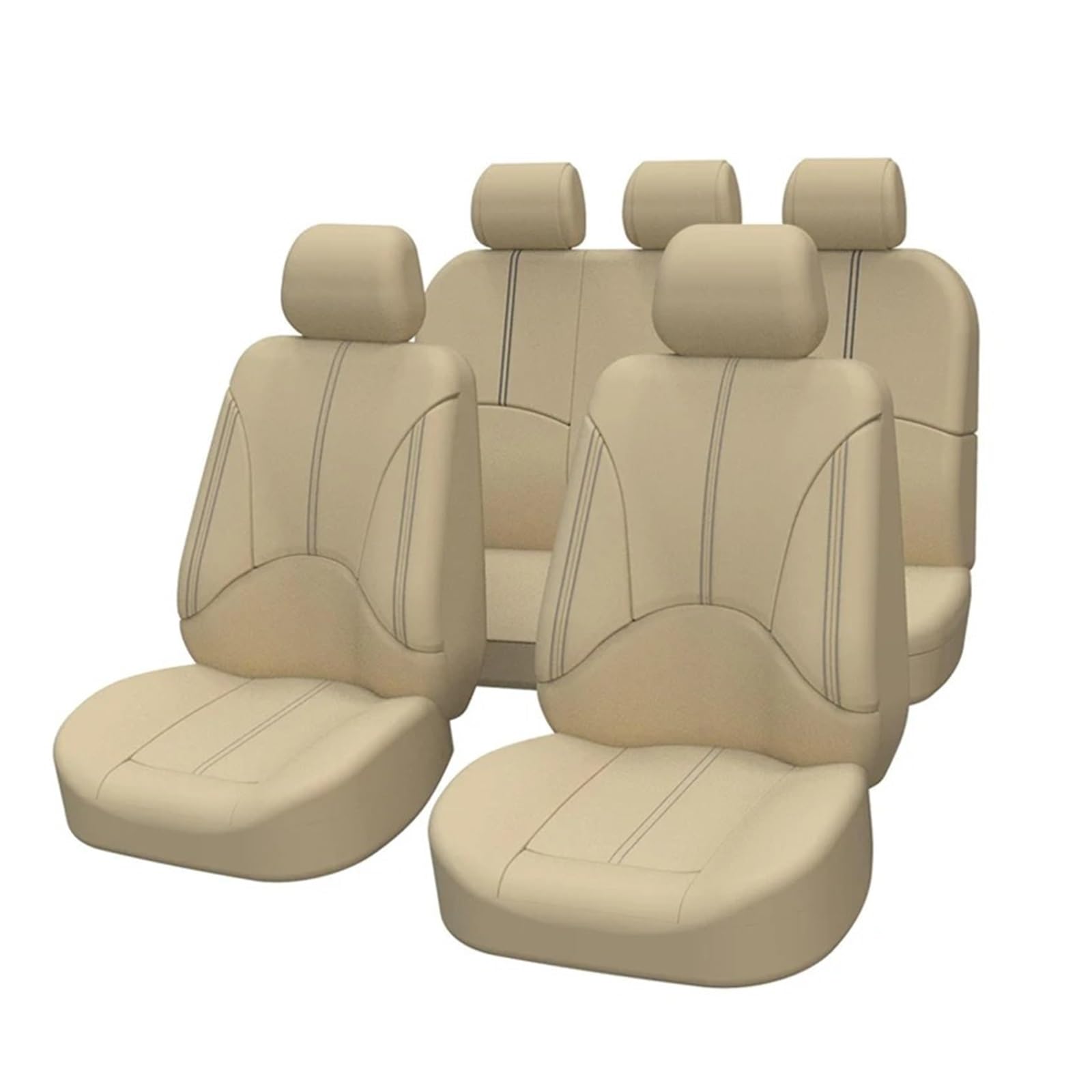 Sitzbezüge Auto Für Hyundai Für Kona 2/5/7 Sitzer Beige Kunstleder Autositzbezüge Vorne Und Hinten Sitzbank Protektoren Sitzbezüge Auto Set(5 Seater Full Beige) von HOLIV