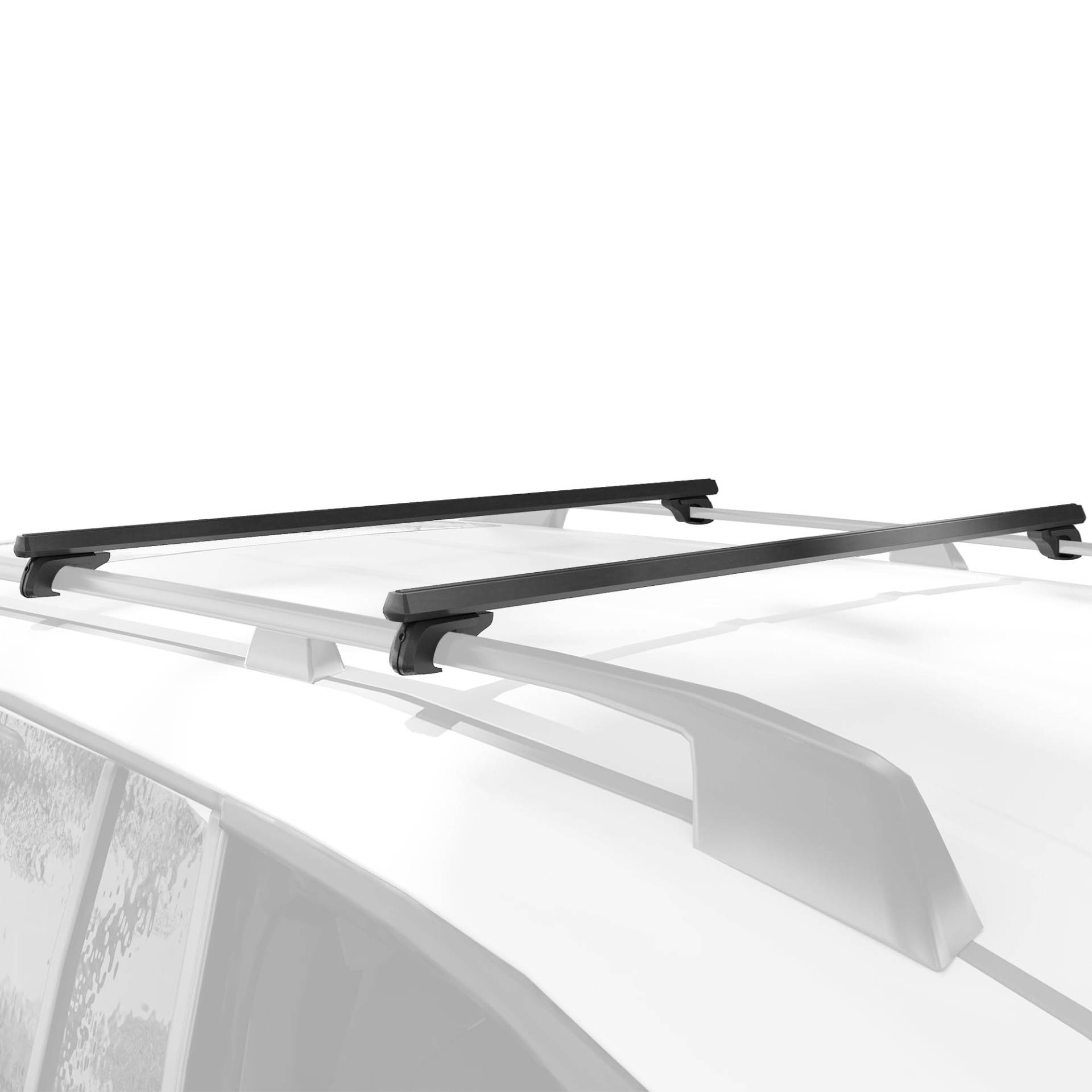 HOMCOM Auto-Dachquerträger 135 cm, abschließbar mit 2 Schlüsseln, geliefert mit Aluminiumlegierung, kompatibel mit 120 cm Breiten Dachreling, schwarz von HOMCOM