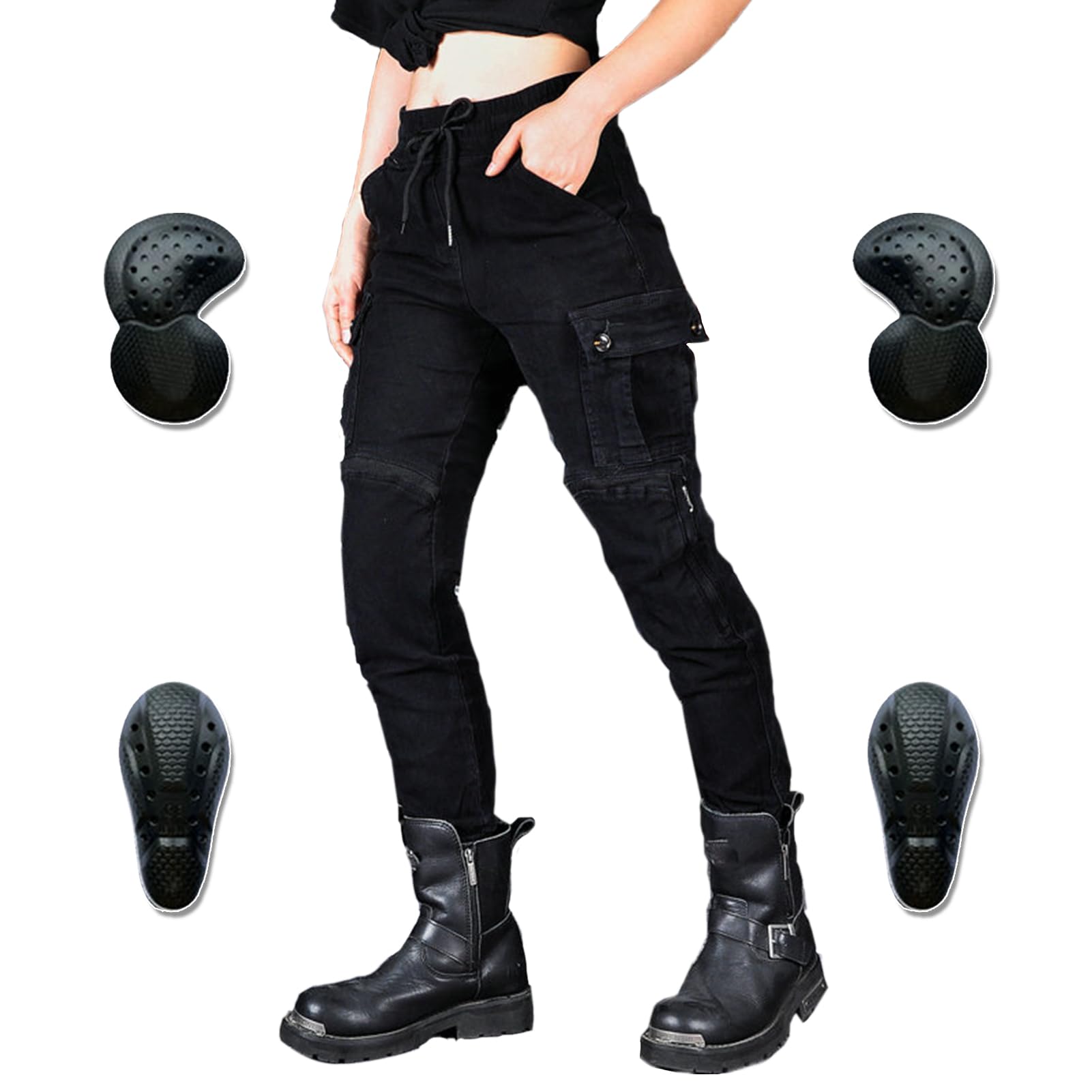 HOMDECR Damen-Motorradhose, Motorrad-Jeans, Verbessertes Gewebe Mit Knie- Und Hüftschutz, Motorrad-Jeans-Schutzhose, Motorradjeans Schutzhose Biker Pants (3XL) von HOMDECR