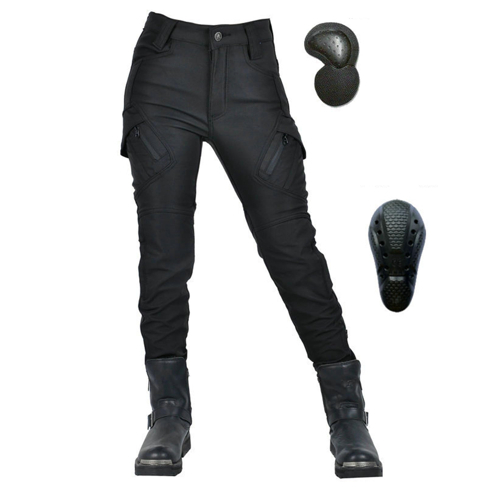 HOMDECR Damen Slim Fit Motorrad Jeans Mit Protektoren Knie Und Hüftprotektoren Stretch Slim Fit Denim Motorradhose Cargo Motorradjeans Schutzhose Biker Pants (2XL) von HOMDECR