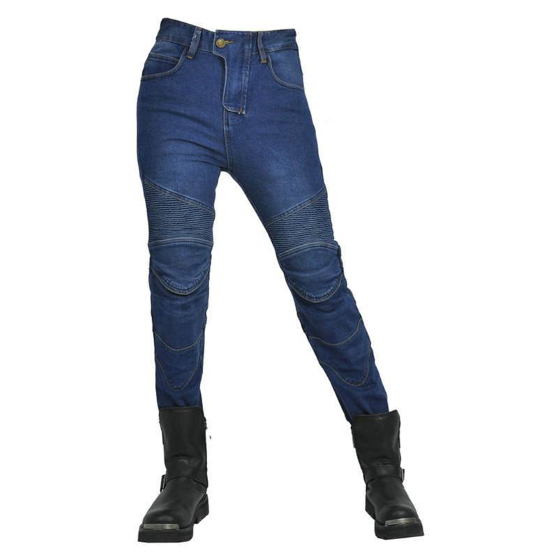 HOMDECR Damen Slim Fit Motorrad Jeans Mit Protektoren Knie Und Hüftprotektoren Stretch Slim Fit Denim Motorradhose Cargo Motorradjeans Schutzhose Biker Pants (Blau,S) von HOMDECR