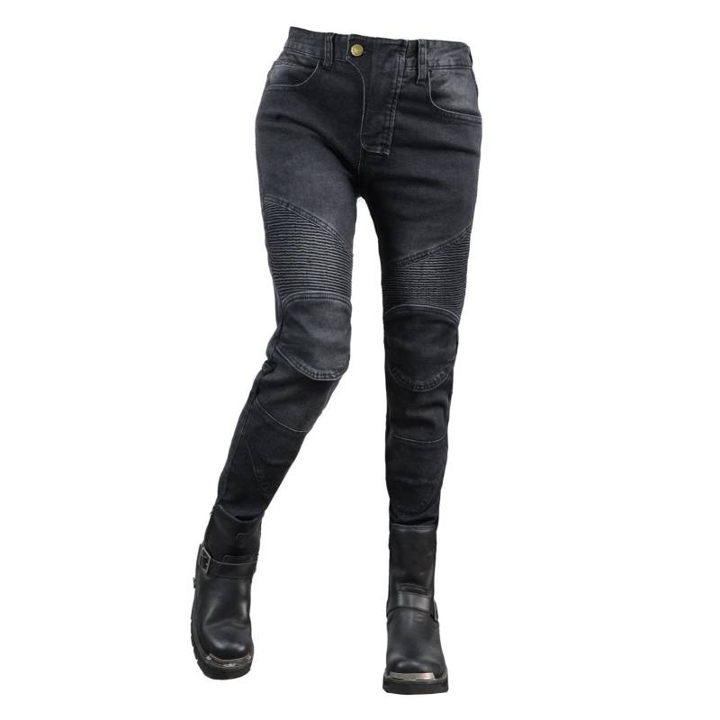 HOMDECR Damen Slim Fit Motorrad Jeans Mit Protektoren Knie Und Hüftprotektoren Stretch Slim Fit Denim Motorradhose Cargo Motorradjeans Schutzhose Biker Pants (Schwarz,M) von HOMDECR