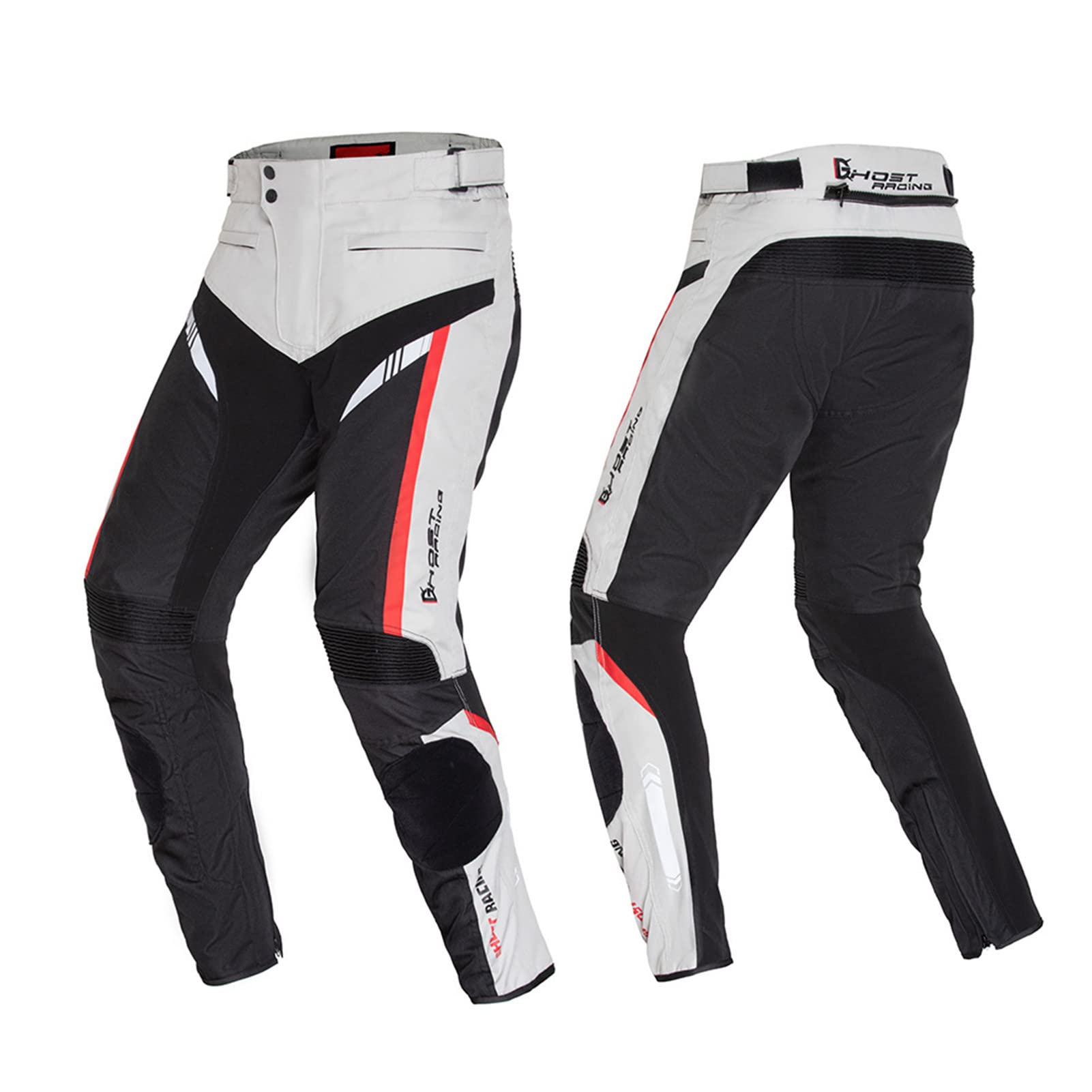 HOMDECR Herren-Motorradhose, Gepanzerte Motorradhose, Strapazierfähige, Abnehmbare CE-Rüstungs-Bikerhose Mit Abnehmbarem Baumwollfutter (White,L) von HOMDECR