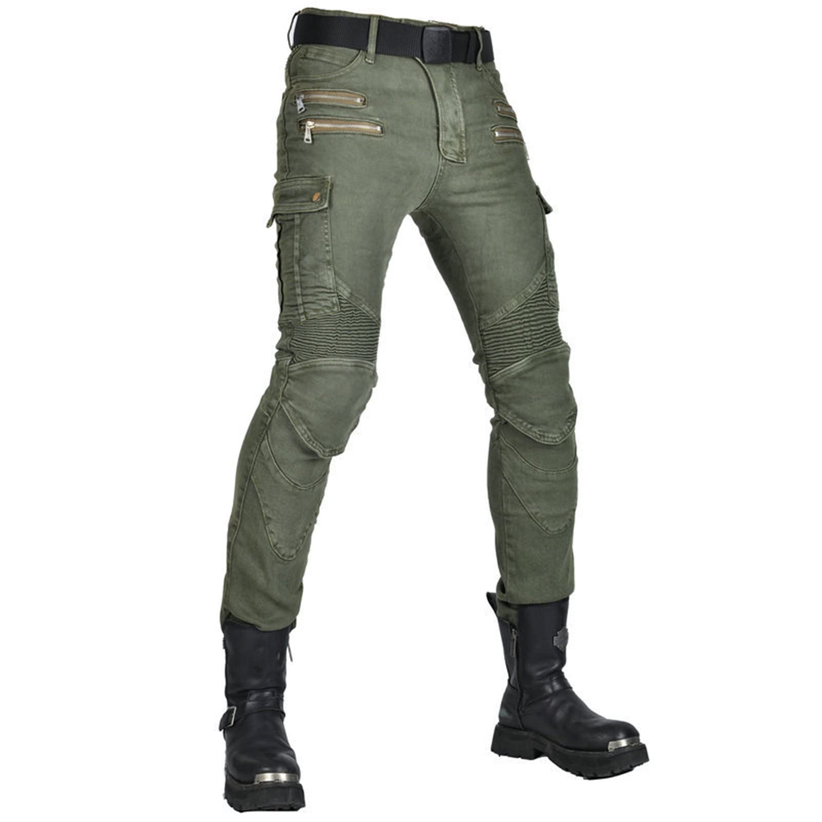 HOMDECR Herren Motorradhose Jeans Motorrad Hose Motorradrüstung Schutzauskleidung Motorcycle Biker Pants (Grün,4XL) von HOMDECR