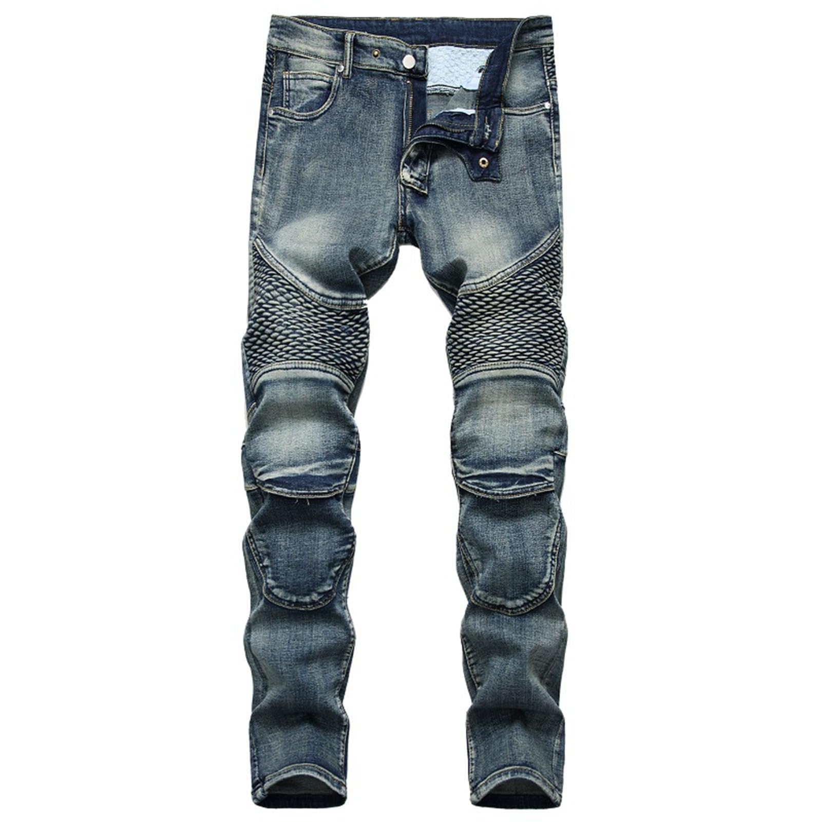 HOMDECR Herren- Und Damen-Motorradjeans, Winddichte Motorradhose, Radfahren, Offroad-Stretch-Rennhose, Keine Sicherheitsvorrichtung (kann Installiert Werden) (Blau,36) von HOMDECR