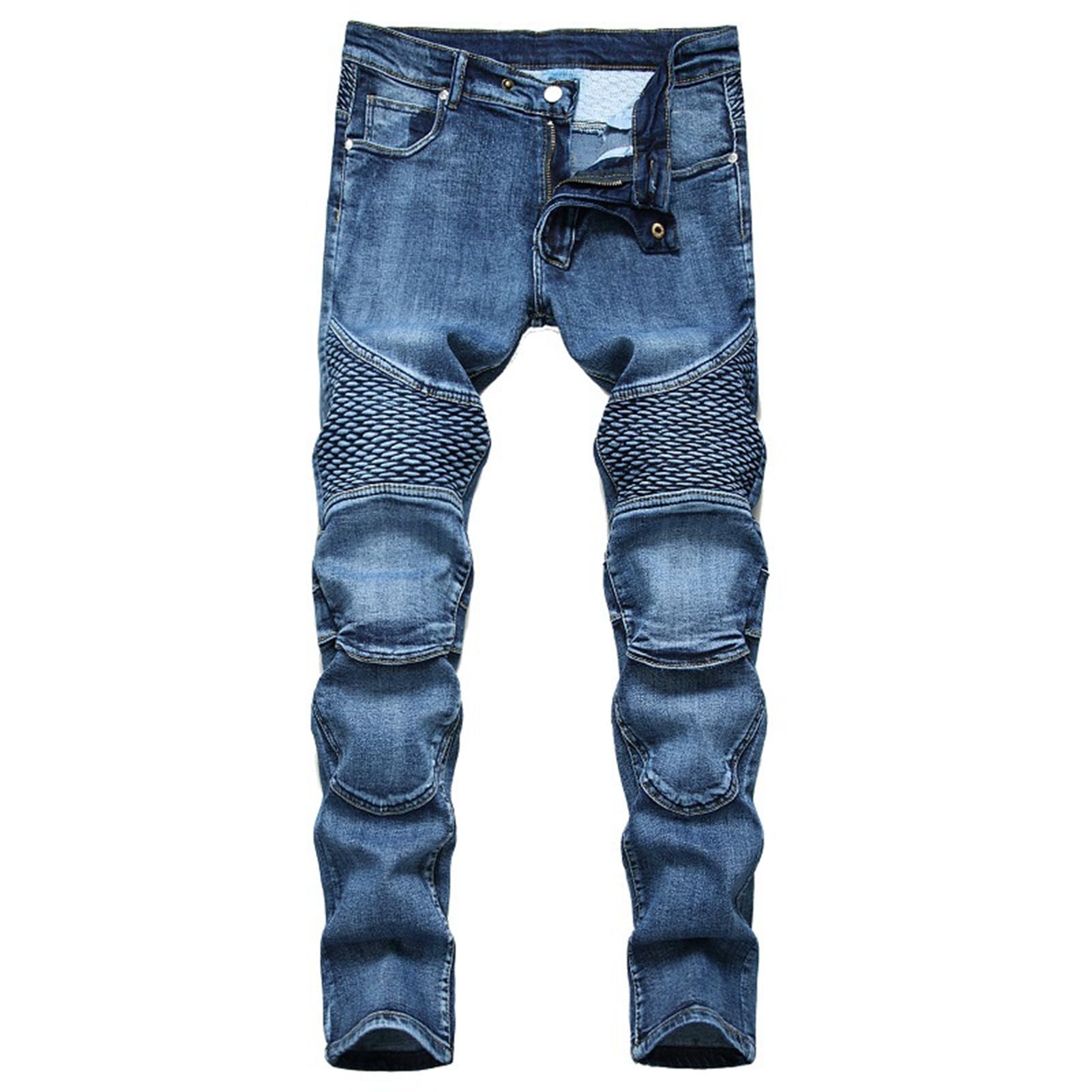 HOMDECR Herren- Und Damen-Motorradjeans, Winddichte Motorradhose, Radfahren, Offroad-Stretch-Rennhose, Keine Sicherheitsvorrichtung (kann Installiert Werden) (Blau 2,36) von HOMDECR