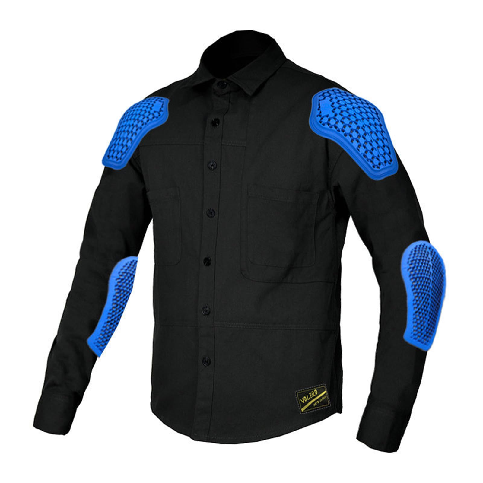 HOMDECR Motorradhemd –Herren – Damen – Ganzjahres-CE-Motorradhemd, Vollständig Verstärktes Motorradhemd (Schwarz,2XL) von HOMDECR