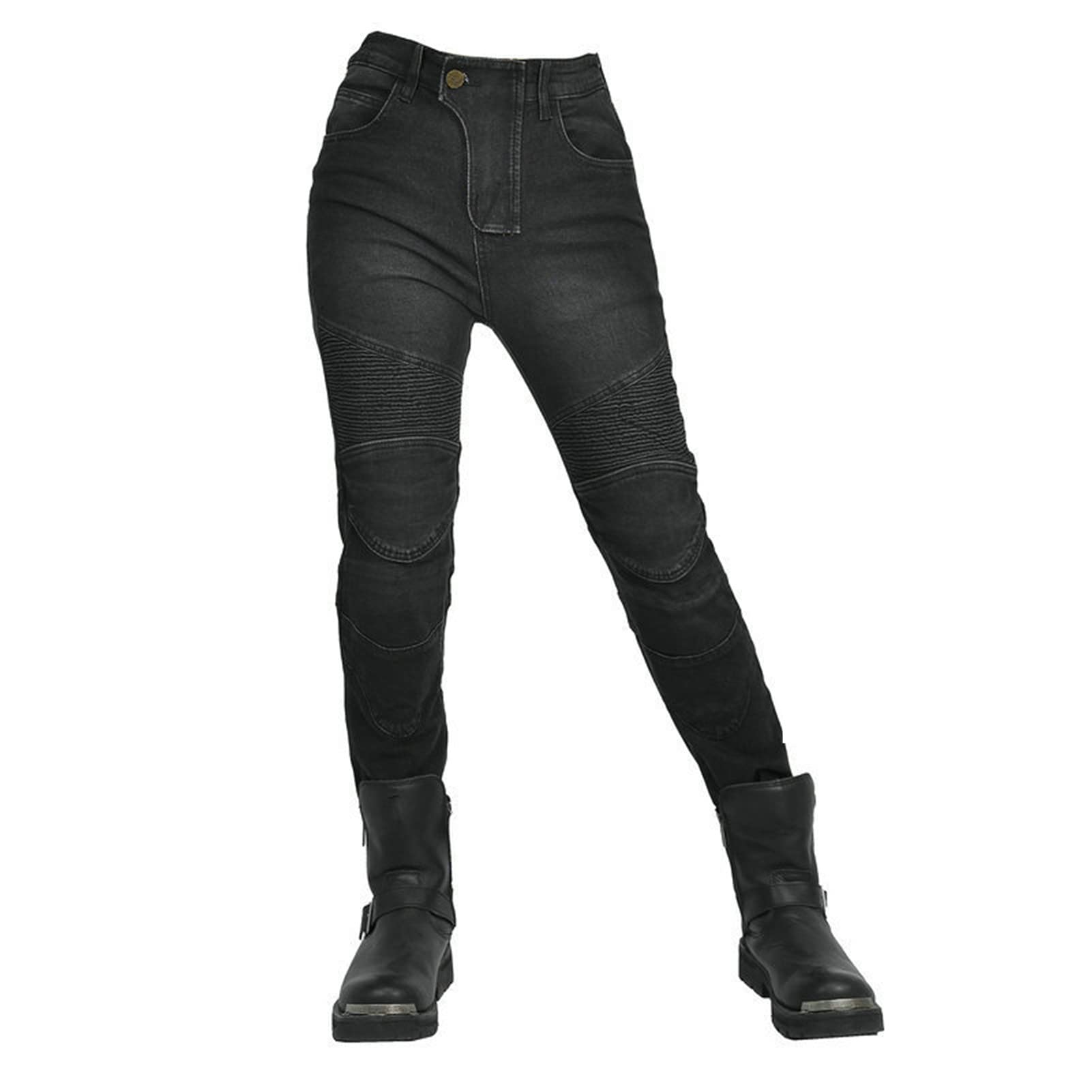 HOMDECR Motorradhose Für Damen,Motorradhose Motorrad Denim Hose Motorrad Jeans Mit Stretcheinsatz Aramid Schutzfutter Bikerhose (Schwarz,M) von HOMDECR