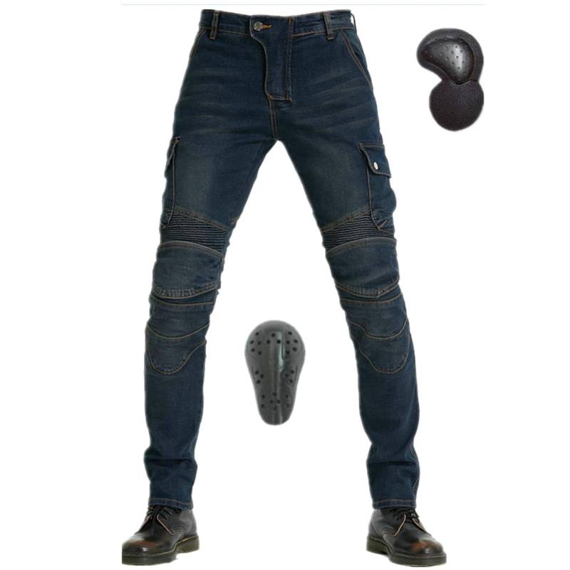 HOMDECR Motorradhose Herren/Damen, Aramid-Gewebe Stretch Jeans Hosen Herren/Damen, Motorrad Hosen Herren Herren/Damen Mit Protektoren (Blau,S) von HOMDECR