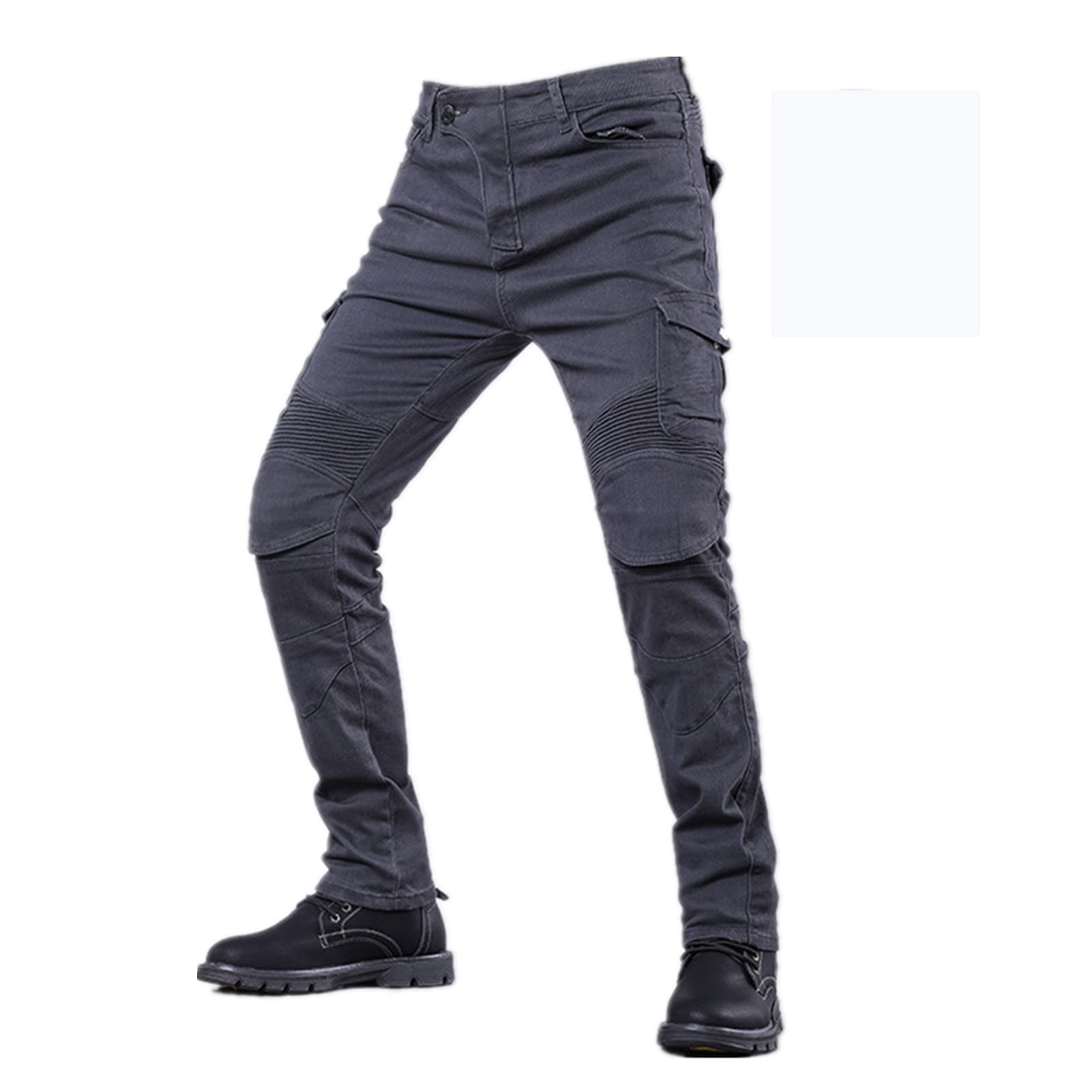 HOMDECR Motorradhose Herren Jeans Textil Motorrad Hose Mit Protektoren, Sportliche Motorrad Hose CE-geprüft Hüfte Und Knie Abnehmbare Armoured Modern-Fit Blau Mit 4X Protect Pads (Grau,L) von HOMDECR