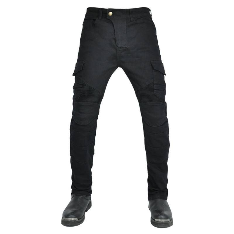 HOMDECR Motorradjeans Für Herren Mit CE-Rüstung, Geschützte Motorrad-Denimhose Mit-Futter, Wasserdichte Bikerhose (Schwarz,3XL) von HOMDECR