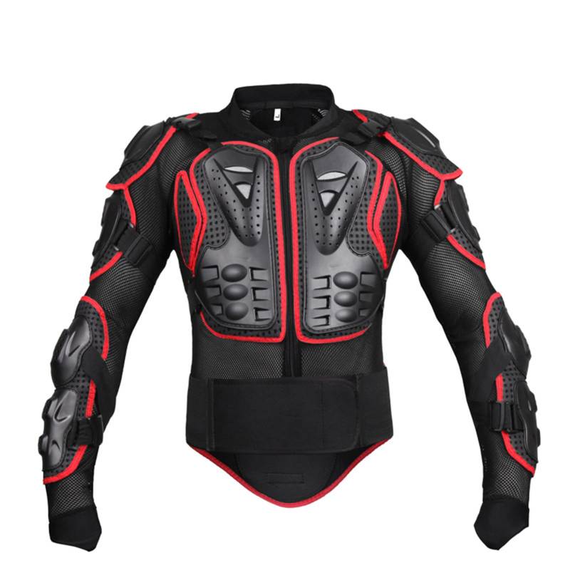 Motorrad-Schutzpanzer Brust Rücken Rückenpanzer Schutz Gepanzerte Jacke Kleidung Für Motorrad (Unisex) (Red,M) von HOMDECR