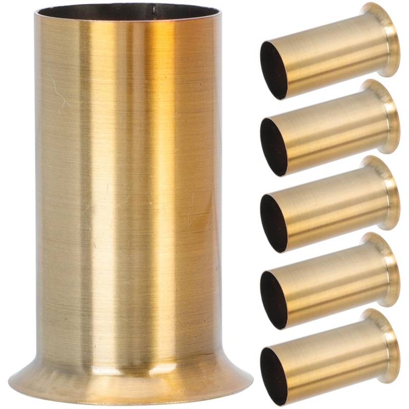 HOMOCONO 6er Set Lampenfassung E14 Für Kronleuchter Antike Kerzenhülsen Aus Dekorative Hülle Für Kristallleuchten 30x80mm Goldene Oberfläche Ideal Für Wandleuchten Und von HOMOCONO