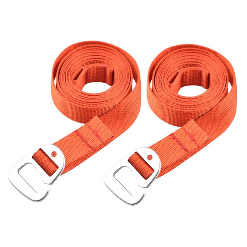 HOMOCONO Schnellverschluss Gepäckgurte Verstellbare Kofferband Zum Sichern Von Gepäck 2 Meter Lange Lashing Straps Orange Für Outdoor Camping Und Reisen von HOMOCONO