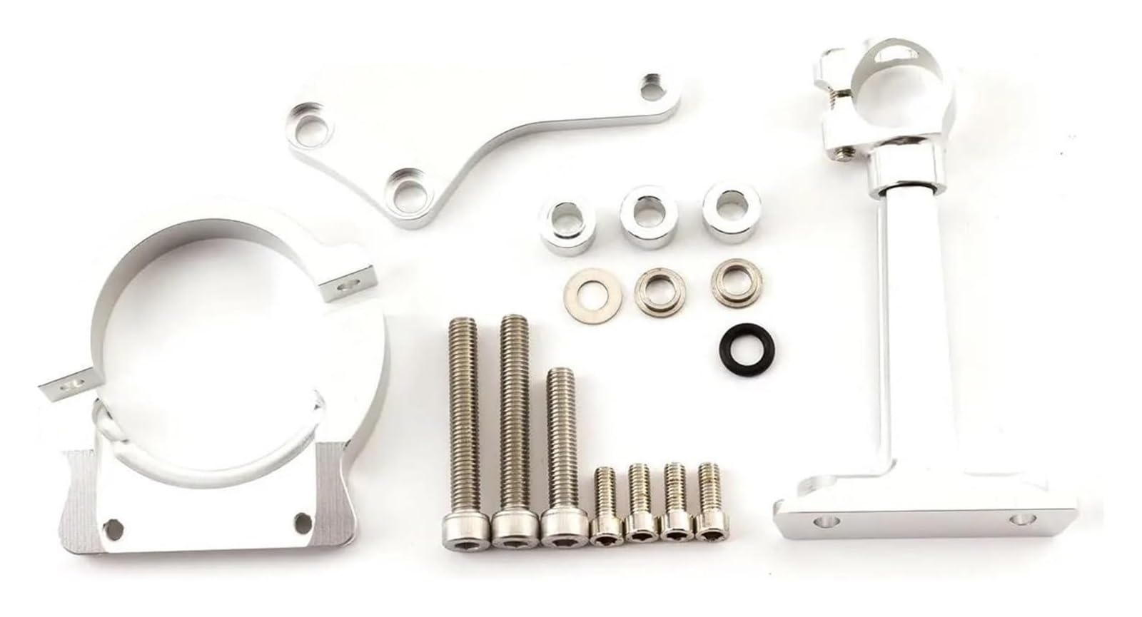 Für Kawa&saki ER6N ER 6N 2006-2008 Motorräder Lenkung Stabilisieren Dämpfer Halterung Montieren Montage Unterstützung Halter Kit Set Lenkungsdämpfer(Silber) von HOMRMBUBP