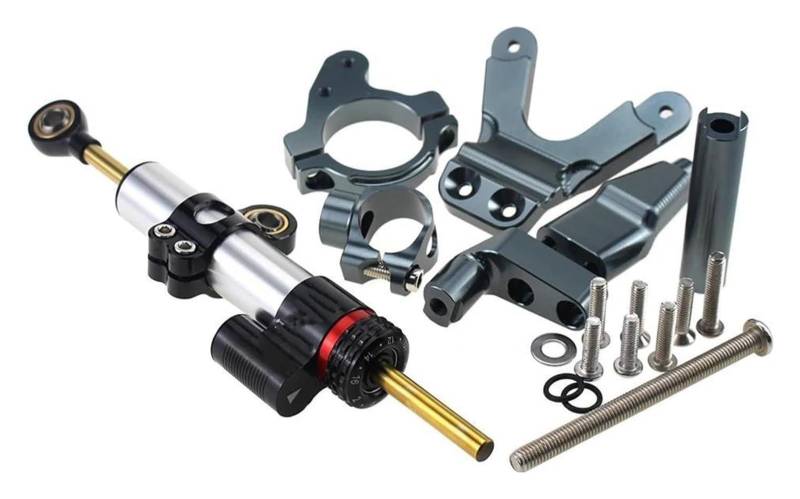 Für Kawa&saki Für Ninja 650 2017-2021 Motorrad Lenkung Dämpfer Halterung Montage Unterstützung Kit Stabilisator Dämpfer Lenkungsdämpfer(Set 4) von HOMRMBUBP