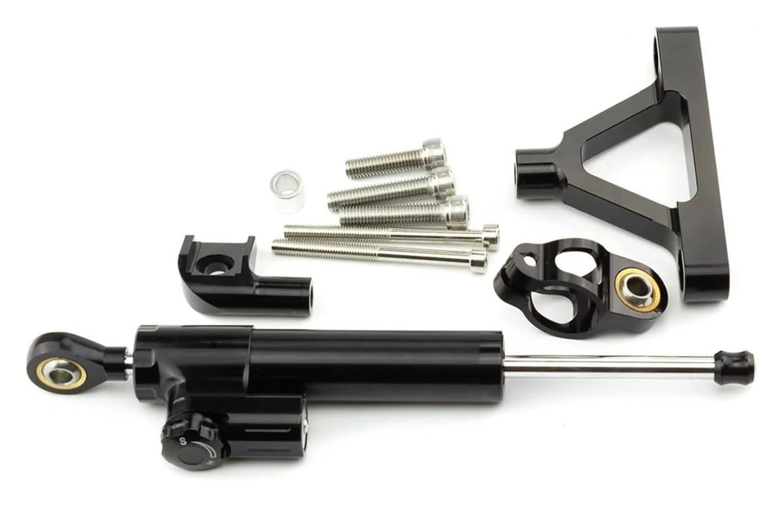 Für Kawa&saki Für Ninja ZX10R ZX-10R 2004 2005 ZX6R ZX-6R 2007 2008 Stabilisator Dämpfer Motorräder Lenkung Stabilisator Montage Halterung Kit Lenkungsdämpfer(Set 3) von HOMRMBUBP