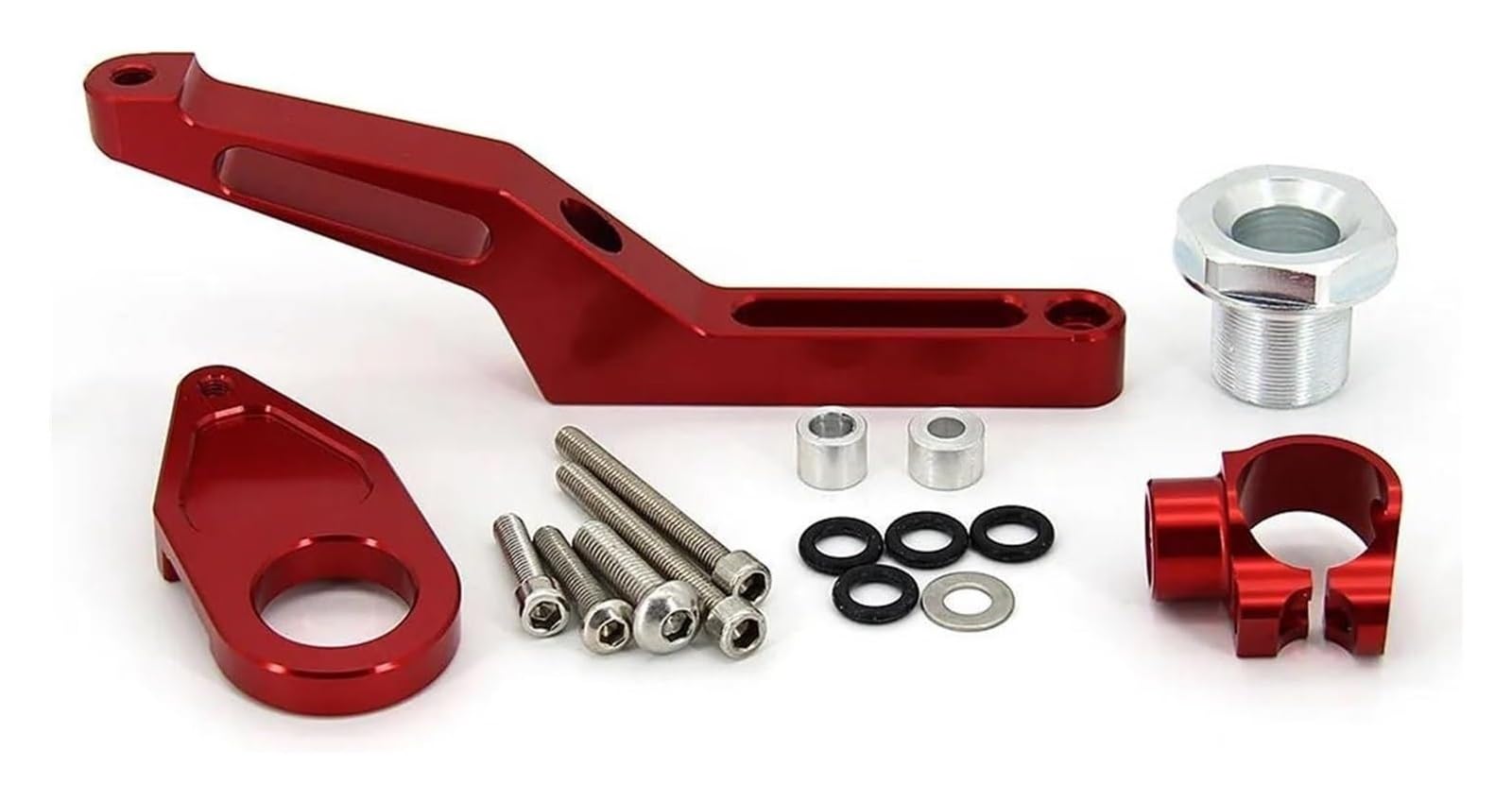 Für Kawa&saki ZX6R ZX-6R 2009-2019 Motorrad Einstellbare Lenkung Stabilisieren Dämpfer Halterung Mount Kit Stabilisator Dämpfer Lenkungsdämpfer(rot) von HOMRMBUBP