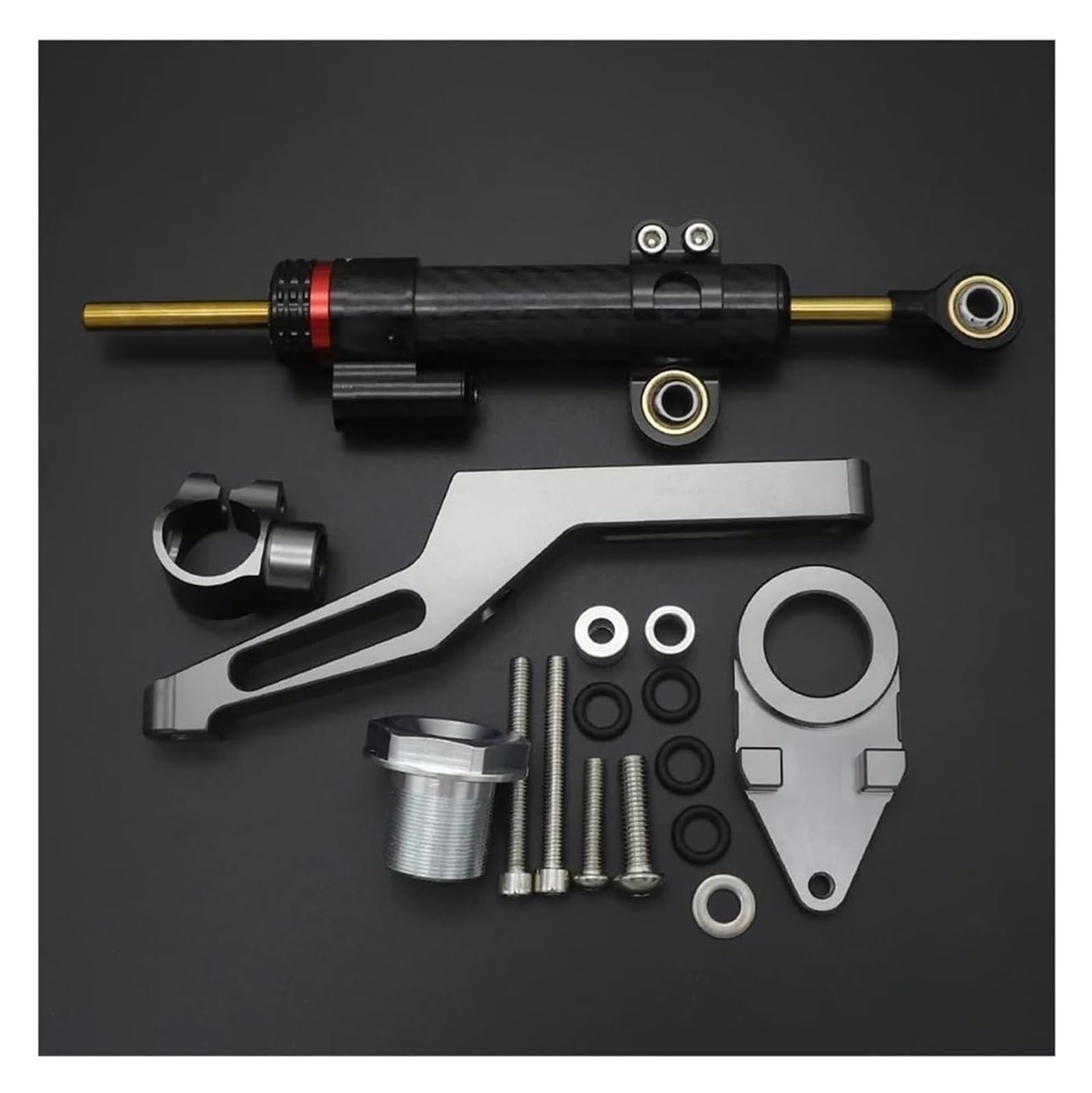 HOMRMBUBP Für Kawa&saki Für Ninja ZX-6R ZX6R 636cc 2009-2022 Motorrad Lenkung Dämpfer Halterung Mount Kit Stabilisator Dämpfer Lenkungsdämpfer(Set 5) von HOMRMBUBP