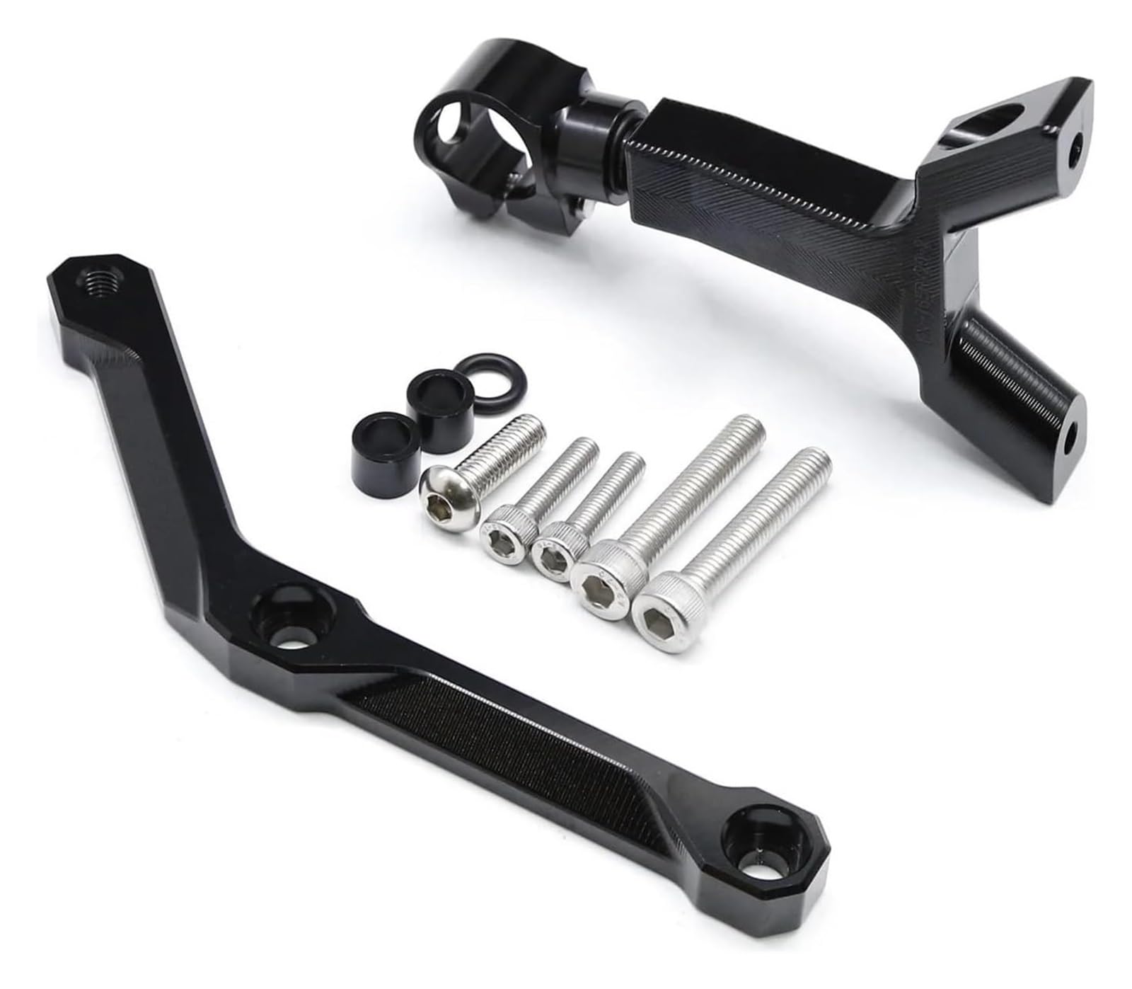 HOMRMBUBP Für T&riumph Für Street Triple 765 S/R RS 2017-2022 Stabilisator Dämpfer Motorrad Lenkung Dämpfer Stabilisator Halterung Montage Kit Lenkungsdämpfer(Black Bracket) von HOMRMBUBP