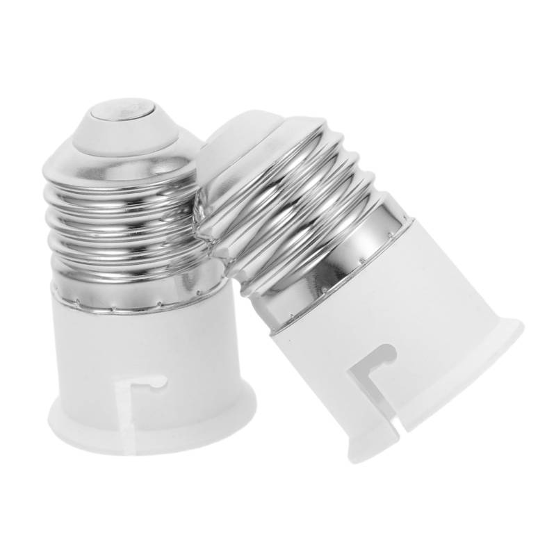 HOMSFOU 2St Lampenadapter E zu B Adapter Lampenfassung Adapter Fassung Umadapter Glühbirne E27-auf-B22-Fassungshalter Adapter für Kronleuchter E27-zu-B22-Fassungskonverter pbt Weiß von HOMSFOU