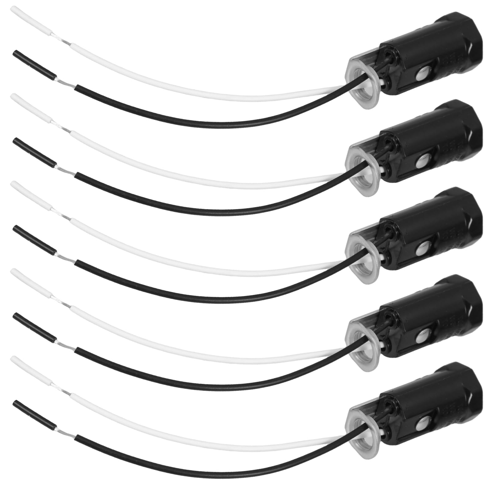 HOMSFOU 5St Lampenfassung aus Bakelit zum Einstecken E12 Kandelaber-Lampenfassung e12 LED-Fassung E12-Fassungsverlängerung E12-Lampensockeladapter E12-Leuchtenadapter Kupferleitfolie Black von HOMSFOU