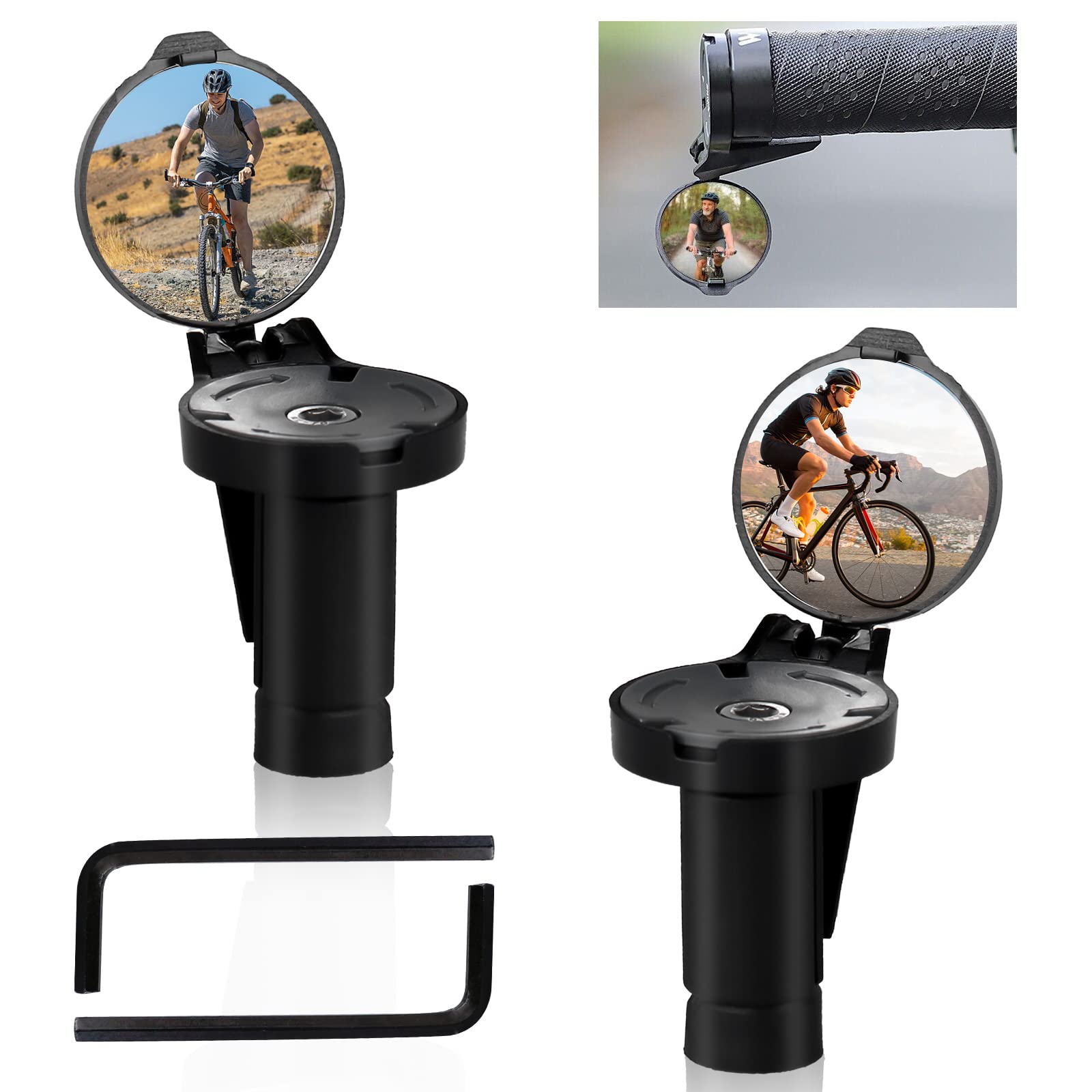 Fahrradspiegel Klappbarer Lenkerspiegel Fahrradlenker Spiegel: HOMURY 2 Stück HD 360° Verstellbar Fahrradrückspiegel Fahrradspiegel Seitenspiegel für Fahrrad E-Bike Rennrad Mountainbike von HOMURY