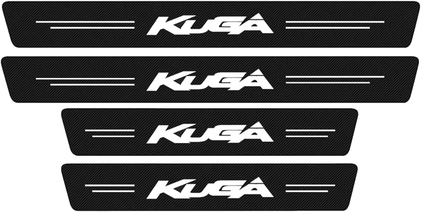 4 Stück Auto Türschwelle Schutz für Kuga, Kohlefaser Auto Einstiegsleisten Kick Plates Schützen Zubehör von HOMXDBCM