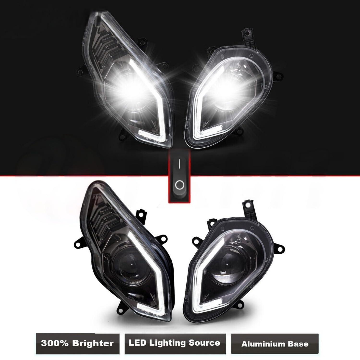 HOMXDBCM Motorrad Scheinwerfer Baugruppe für S1000RR 2015-2018,Wasserdicht Stoßfest DRL Motorradzubehör,LED modified version von HOMXDBCM