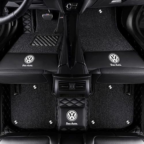 Matten Auto Fußmatten für VW Multivan 2012-2019,rutschfest Allwetterfuß Matten Auto Zubehör,DoubleLayer-Black von HOMXDBCM