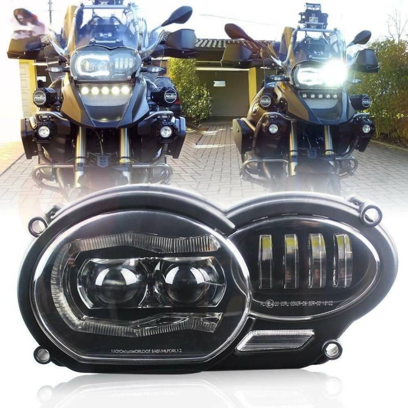 Motorrad Scheinwerfer Baugruppe für BMW R1200GS adv LC 2004-2012,Wasserdicht Stoßfest DRL Motorradzubehör von HOMXDBCM