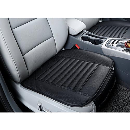 HONCENMAX Auto Sitzbezug Kissen Pad Mat - Atmungsaktiv Auto Seat Protector - Auto Interior Autozubehör - PU-Leder Bambuskohle - 1 Packung Vordersitzbezüge von HONCENMAX