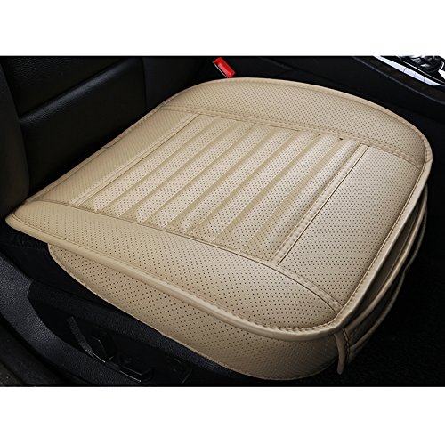 HONCENMAX Auto Sitzbezug Kissen Pad Mat - Atmungsaktiv Auto Seat Protector - Auto Interior Autozubehör - PU-Leder Bambuskohle - 1 Packung Vordersitzbezüge von HONCENMAX