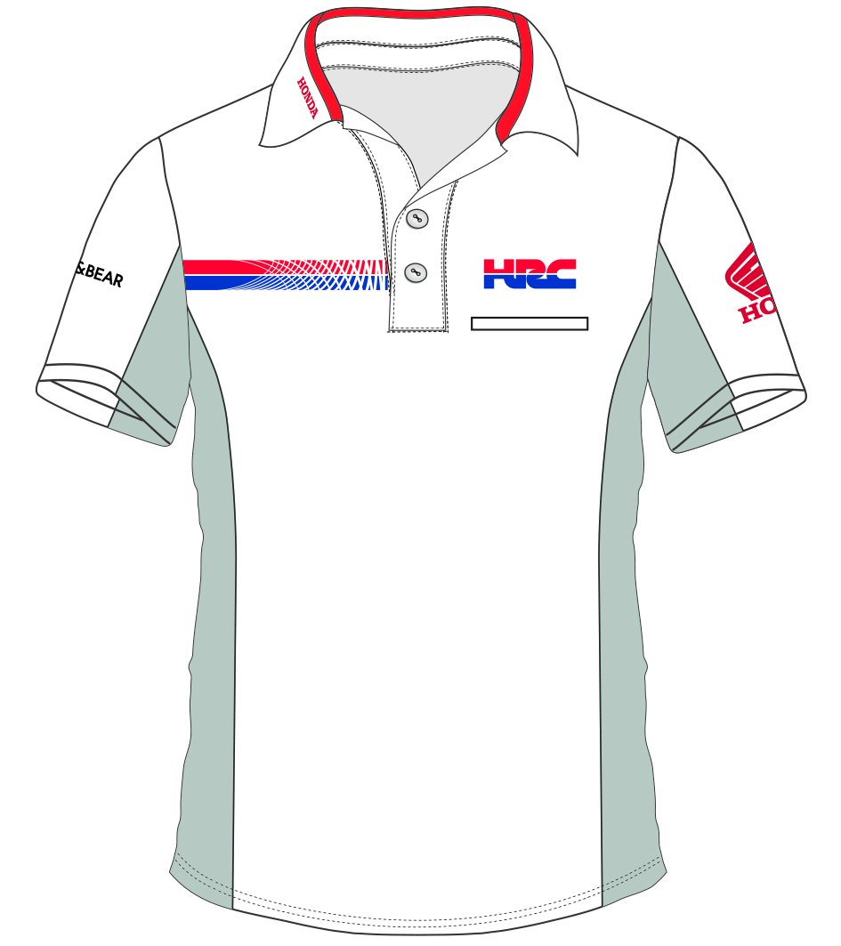 HONDA Pritelli Hrc Team Moto Gp Teamwear Replica Polohemd 2018, Weiß, Größe XXL von HONDA