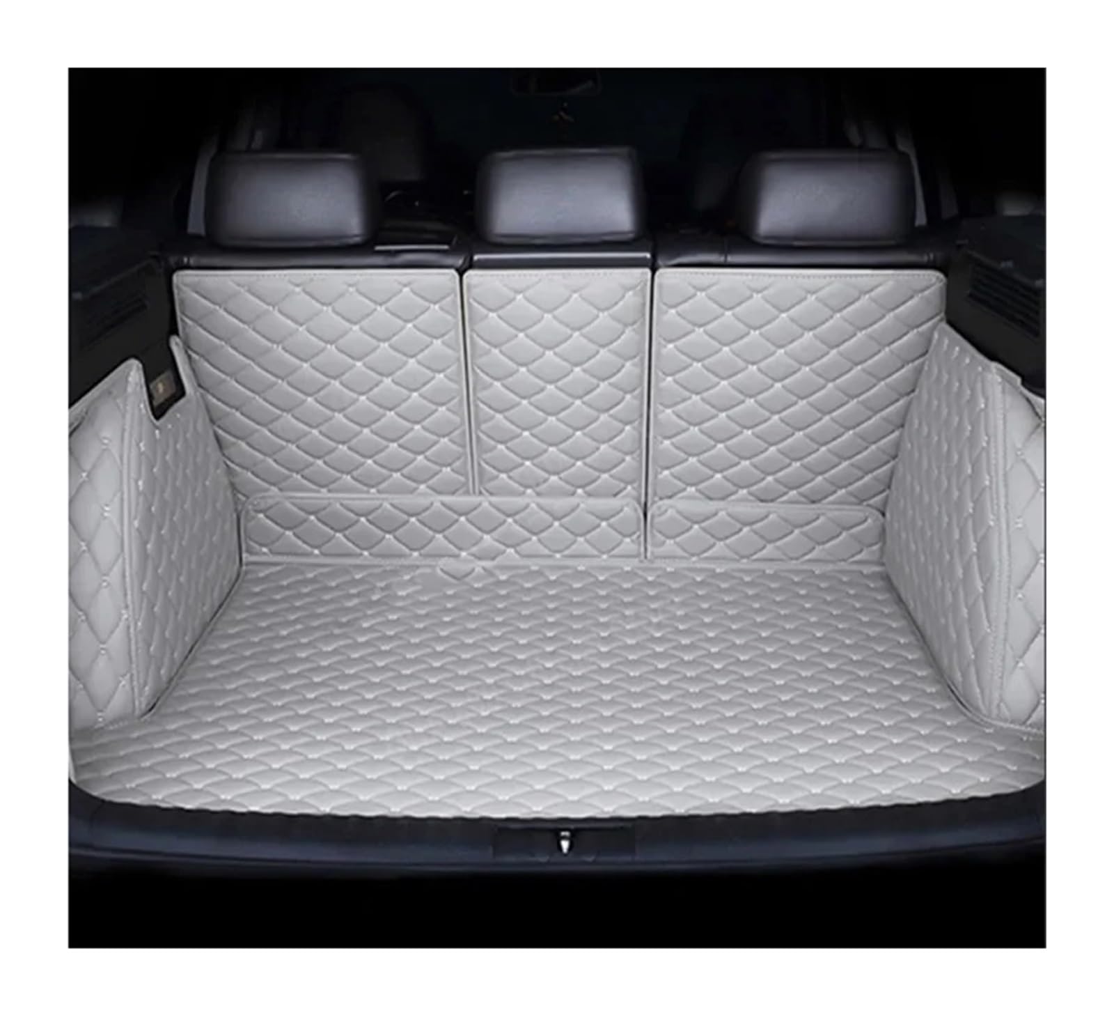 Auto Kofferraummatte Für Touareg 5seat 2019 2020 2021 2022 2023 Kofferraum Matte Vollständig Umgeben Stamm Matte Hinten Fracht Tablett Zubehör Kofferraumschutz Zubehör(Light Grey5) von HONGSHIZI