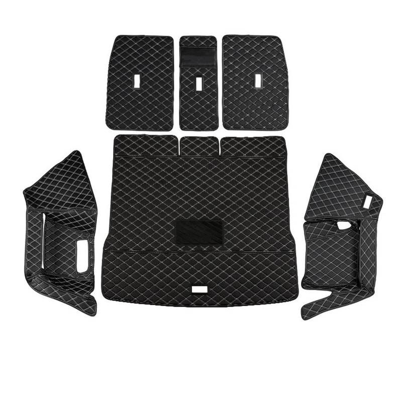 Auto Kofferraummatte Für X1 2016-On Kofferraummatte Leder Boden Kofferraum Teppiche Cargo Liner Zubehör Kofferraumschutz Zubehör(6pcs) von HONGSHIZI