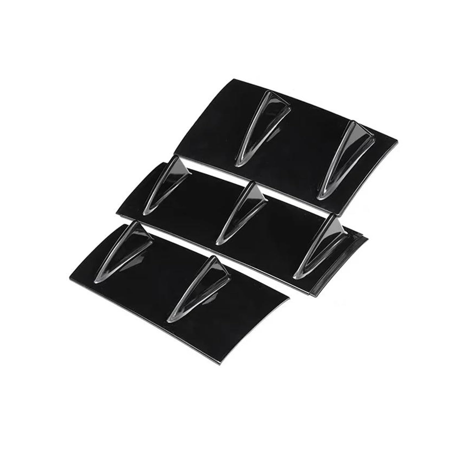 Auto Schwanz Spoiler Flügel Spoiler-Diffusor Glänzend Schwarz 7-Flügel-Haifischflossen-Stil Unterkörperlippe 3 Stück Universelle Heckstoßstange Dachspoilerflügel(Glossy Black) von HONGSHIZI