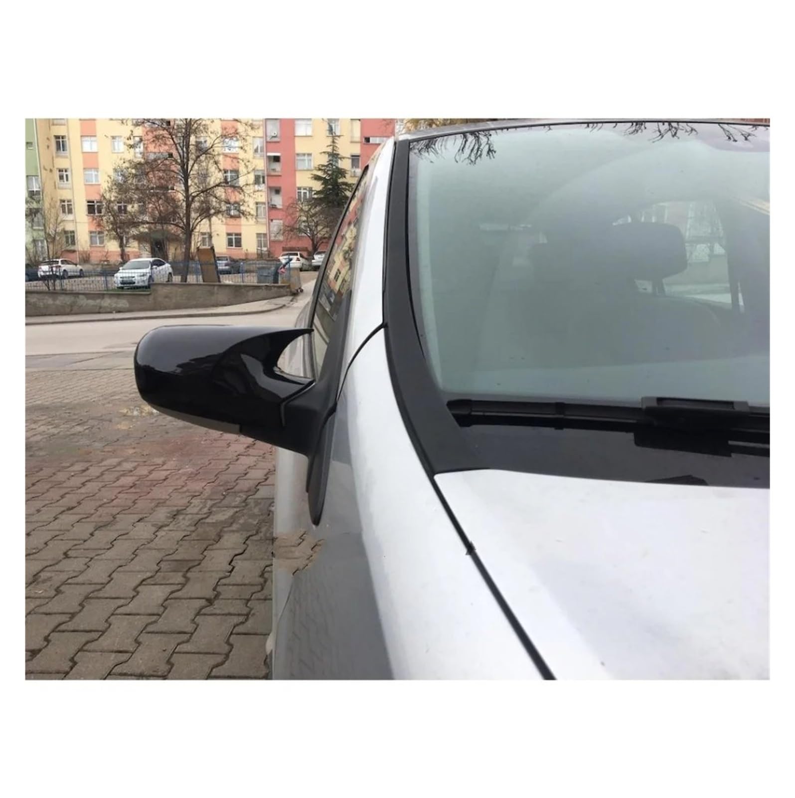 Auto Spiegelkappen Für Clio 3 Für MK3 ABS Kunststoff Flügel 2 Stück Spiegel Abdeckungen Kappen Rückspiegel Fall Abdeckung Glanz Schwarz Auto Zubehör Außenspiegel von HONGSHIZI