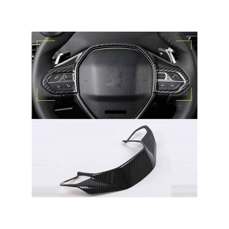 Control Panel Aufkleber Auto Lenkrad Taste Panel Abdeckung Trim Für Peugeot 3008GT 5008GT 3008 5008 Für GT 2021 2022 2017 2019 2020 2018 2023 Mittelkonsole Trim(Carbon Fibre) von HONGSHIZI