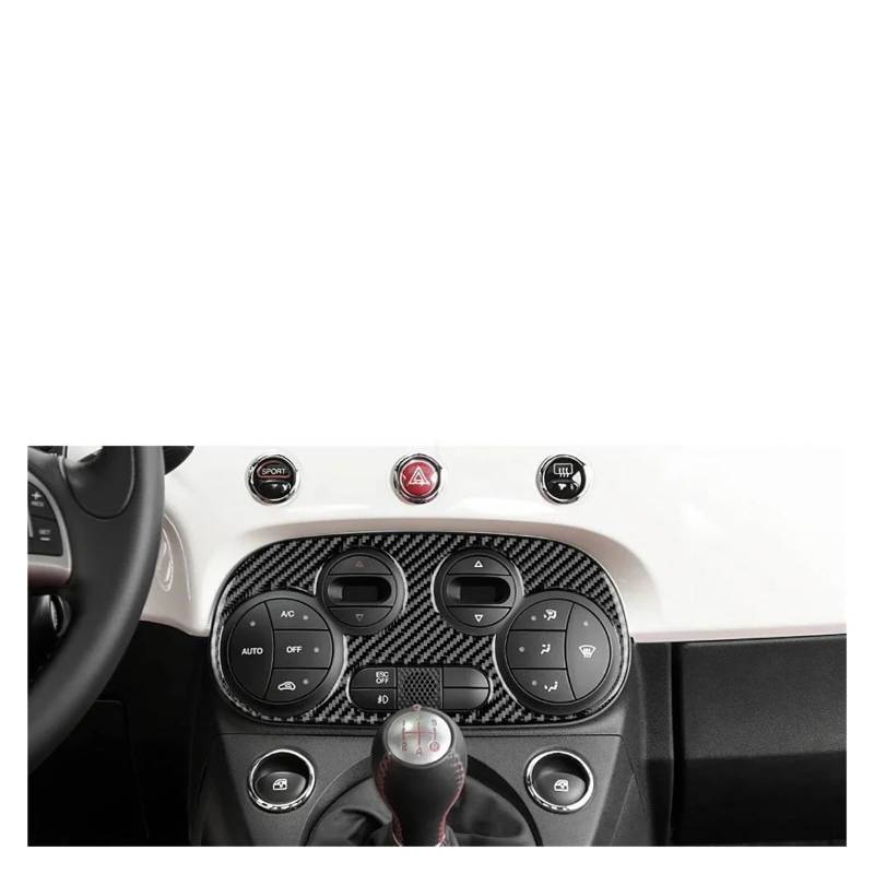 Control Panel Aufkleber Für Fiat 500 Für Abarth 595 2012-2015 2016 2017 2018 2019 2020 2021 2022 2023 Für Abarth 695 2017 2018 2019 2020 2021 2022 2023 AC Trim Aufkleber Mittelkonsole Trim(Digital cli von HONGSHIZI