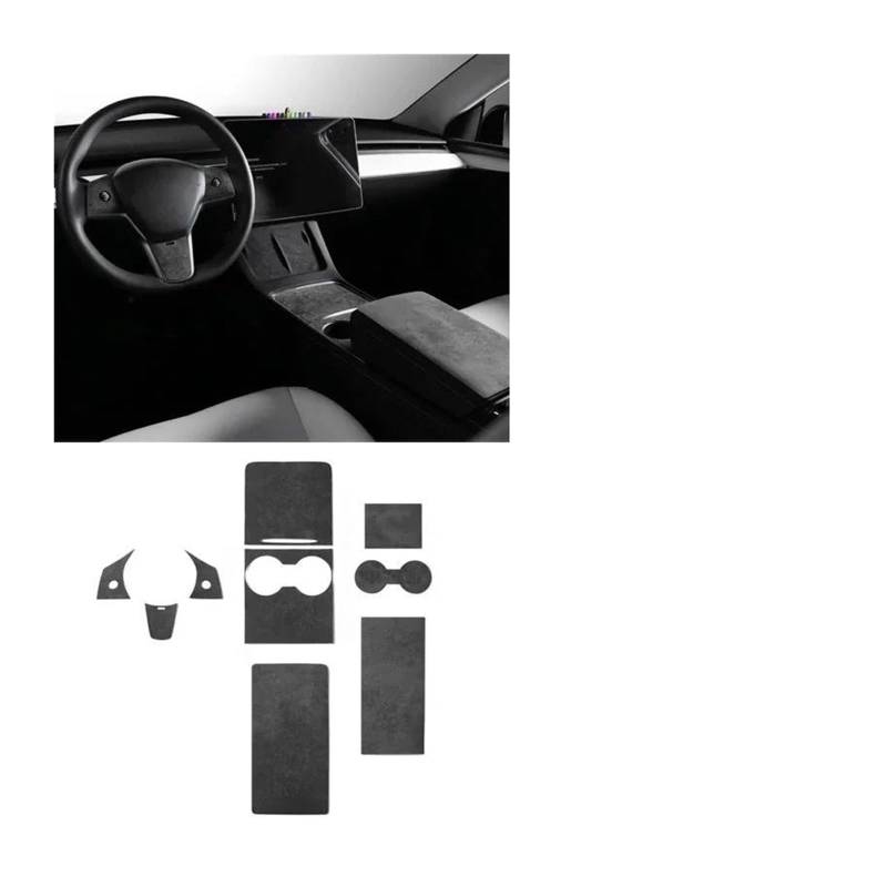 Control Panel Aufkleber Für Tesla Für Modell 3 Für Y 2019 2020 2021 2022 2023 Auto Center Konsole Panel Trim Abdeckung Aufkleber Innen Tuning Mittelkonsole Trim(Whole Set A 9PCS) von HONGSHIZI