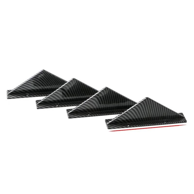 Heckspoiler Flügellippe Glänzend Schwarz Carbon Auto Heckstoßstange Spoiler Diffusor Splitter Gebogene Lippe Modifizierte Dekoration Auto-Styling Universal Kofferraumspoiler(Carbon Flat) von HONGSHIZI